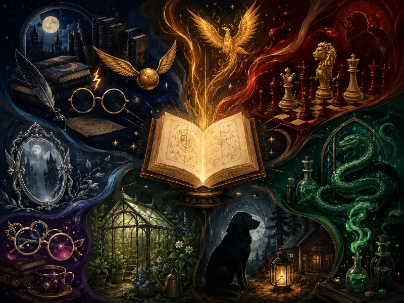 Original magical identity illustration highlighting the character quiz experience