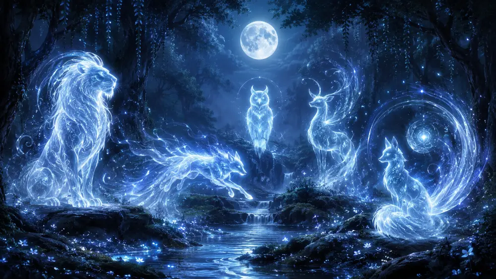 Five Patronus meaning types shown as magical guardian energies
